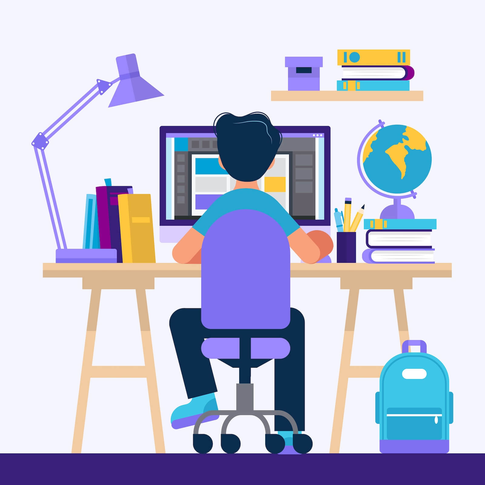 Person working at computer to represent a white label website developer