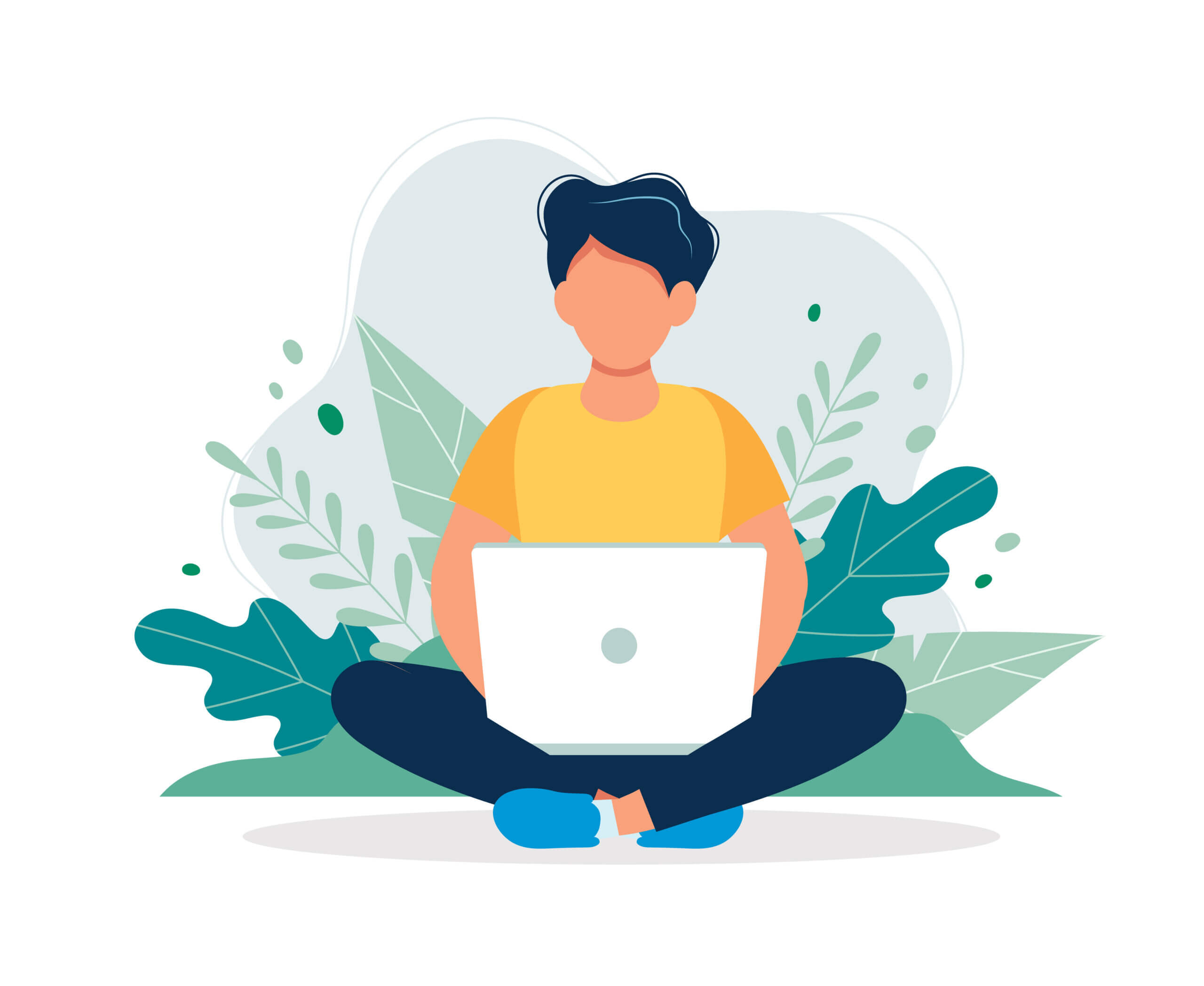 illustration of person offering white label website development services